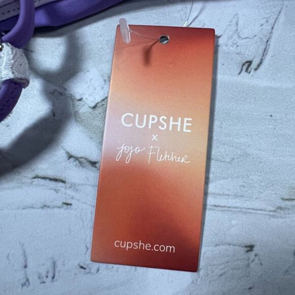 NEW CUPSHE X JoJo Escaping Lavender Scoop Neck One-Piece SIZE M - Picture 5 of 5